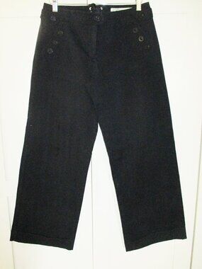 Anthropologie SITWELL black twill pant with sailor detail